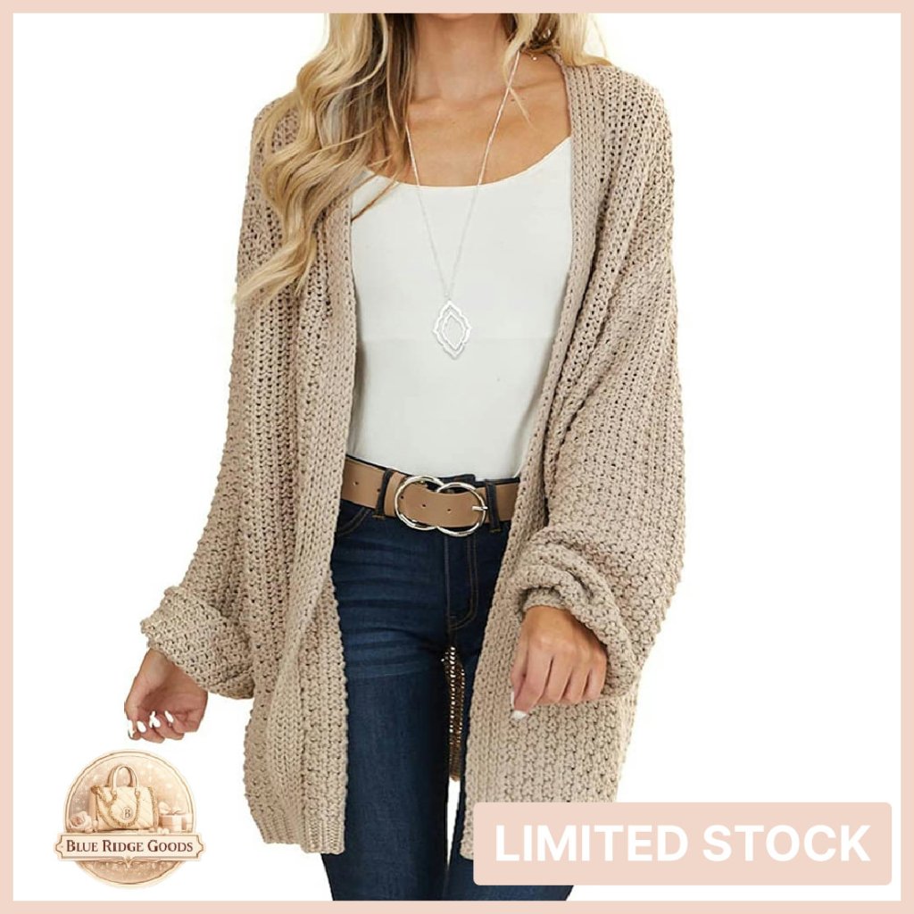 Chunky Knit Cardigan Oversized Kimono Open Front Y2k Chic Soft Lightweight